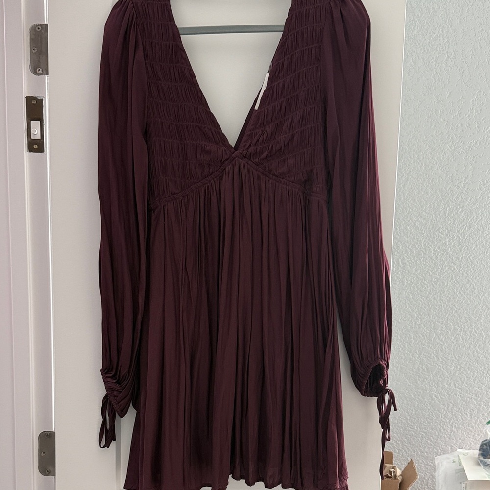 Elegant Burgundy Women's Dress